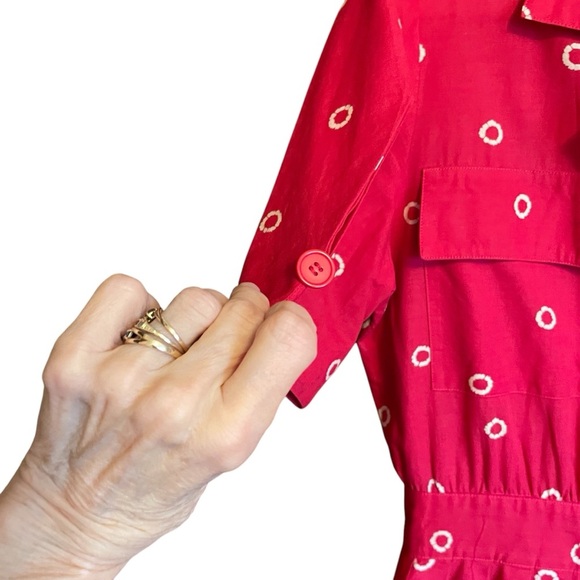 Vintage 1980’s Albert Nipon Executive Dress-Size Medium-Pleated-Button front - Picture 4 of 13